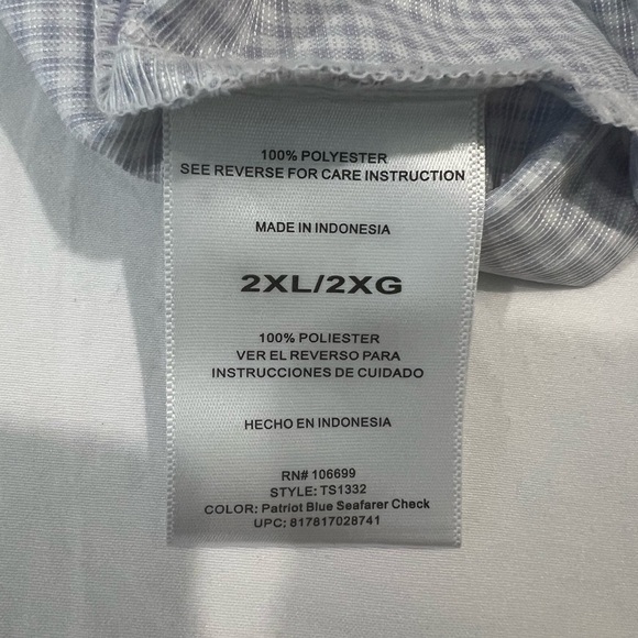 Habit Men’s 2XL Patriot Blue Seafarer Check Fishing Shirt UPF 40+ Vented Outdoor - Picture 4 of 8